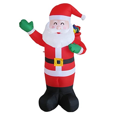 Christmas Inflatable Santa Claus LED Light Up Inflatable Decoration Santa Claus Carry Gift Bag Outdoor Garden Christmas Decoration