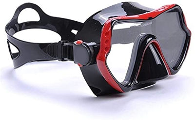 QHYXT Immersioni Snorkeling Immersioni Professionali Skuba Visione Ampia Attrezzatura per Sport Acquatici Occhiali da Sub per Immersioni (Rosso)