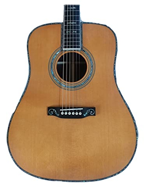 Amber 41 Pollici Senza Paura AAA. Chitarra Acustica Personalizzata Full One Pezzo Ebony 45mm Cuscino Larghezza Chitarra Adatta per i Giocatori in Tutt