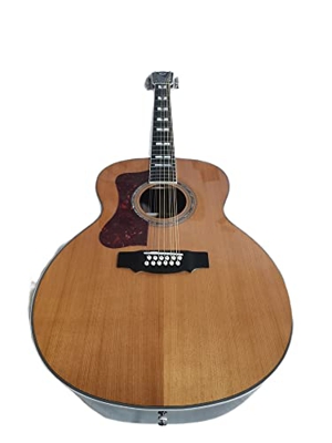 AURH Ebony Aggiornamento F512 Chitarra Mancino 12 Corde elettrica Acustica Solida Chitarra Guild Stile Lefty Chitarra Adatto a Giocatori in Tutte Le F
