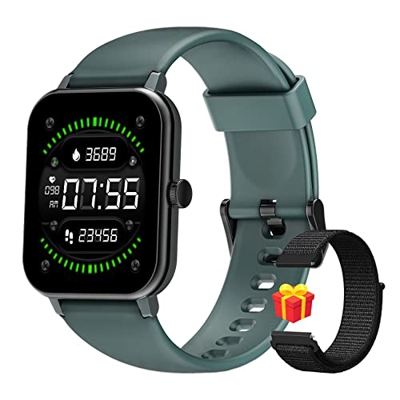 Smartwatch Uomo Donna Orologio Fitness 1,69'' Impermeabil IP68 con Ossigenazione (SpO2) Cardiofrequenzimetro Contapassi Cronometro,Meteo,Temperatura C