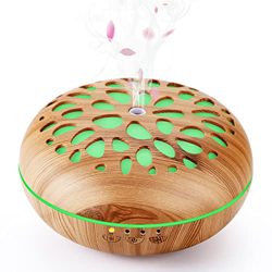 ALIFOR Diffusore di Aromi 360ml Umidificatore a Ultrasuoni per Aromaterapia con Venature, 7 Luci Colorate, Silenzioso, Senz'acqua Spegnimento Automati en oferta