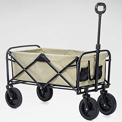 Handcart Foldable Pull Along Cart Foldaway,Outdoor Portable Rolling Beach Wagon Ideal for Using The Garden Camping at The Beach at Festivals etc (A) (