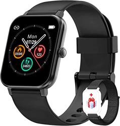 Smartwatch Uomo Donna Orologio Fitness 1,69'' Impermeabil IP68 con Saturimetro (SpO2) Cardiofrequenzimetro Contapassi Cronometro, Meteo,Temperatura Co características