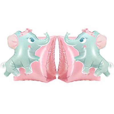 HeySplash Bracciale Galleggiante, 2 Pezzi Manica Gonfiabile di Sicurezza per Bambini di età 3-6, Giocattoli Galleggianti–Elefante Indaco