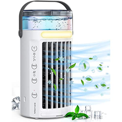 VVLXRIC Air Cooler Portatile - Luce D'Atmosfera A LED A 7 Colori Raffreddatore Aria Portatile, Dispositivo di Raffreddamento Personale Aria Condiziona características