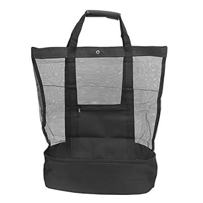 Alvinlite Borsa Tote in Rete Comoda Borsa Multifunzionale Borsa per Trucco di Grande capacità per Viaggi all'aperto in Spiaggia -70(Nero) Borsa