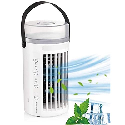 QINGCANG Mini Climatizzatore per Auto - con Luci A LED A 7 Colori Aria Condizionata Portatile Auto, Protezione Ambientale Condizionatore da Camera, Uf
