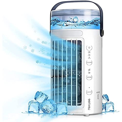 QINGCANG Refrigeratore d'Aria - 3 Livelli di Potenza Condizionatore Portatile con Ghiaccio, USA Solo Acqua Pulita Ventilatore Freddo - per Camera, Uff