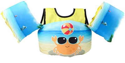 Gilet da Nuoto per Bambini con Braccioli e Spallacci, Giubbotto Galleggiante di Salvagente da Piscina per Bambino, per Ragazzi e Ragazze da 2,3,4,5,6,
