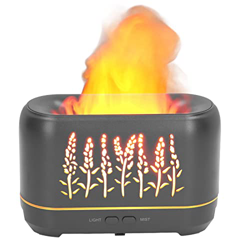Yctze Umidificatore, Umidificatore per Aromaterapia con Atomizzazione a Fiamma Cava Alimentato Tramite USB da 200 Ml per Auto da Ufficio a Casa(Nero) en oferta
