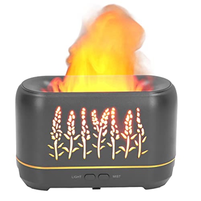Yctze Umidificatore, Umidificatore per Aromaterapia con Atomizzazione a Fiamma Cava Alimentato Tramite USB da 200 Ml per Auto da Ufficio a Casa(Nero)