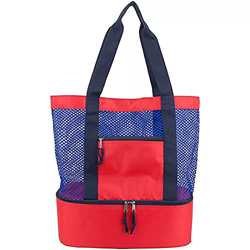 LANGYA Borsa da Spiaggia in Rete, Borsa Termica Pieghevole Scomparto Frigorifero con Cerniera Oversize Chiusa Borsa da Campeggio per attività all'aper características