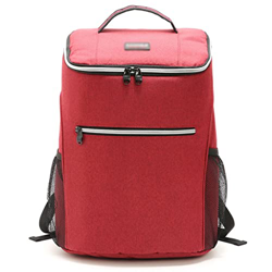Aluminum Foil Insulation Bag Solid Color Large Capacity Waterproof Outdoor Picnic Bag Shoulder Portable Ice Bag (Color : Red, Size : 28 * 22 * 38 cm)  precio