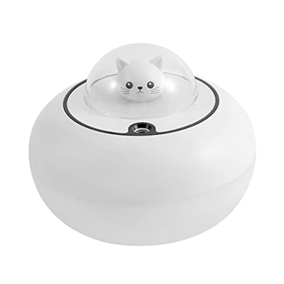 Mini umidificatore d'aria colorato luce notturna light usb desktop nebbia umidificatore con decorazione gatto bianco