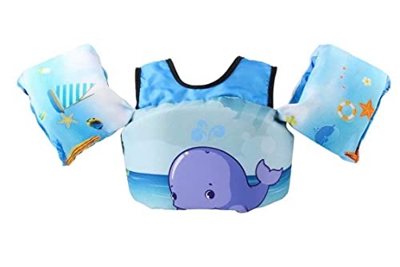Gilet da Nuoto per Bambini con Braccioli e Spallacci, Giubbotto Galleggiante di Salvagente da Piscina per Bambino, per Ragazzi e Ragazze da 2,3,4,5,6,