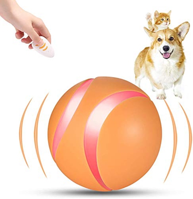 Yeyll - Palline per cani interattive intelligenti, wireless telecomandate e commutabili, con LED RGB lampeggiante, ricaricabile tramite USB, rotazione