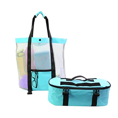 Picnic Borsa termica per la conservazione 2 in 1 Borsa pieghevole di grande capacità per asciugamano Vestiti a spalla con dispositivo di raffreddament