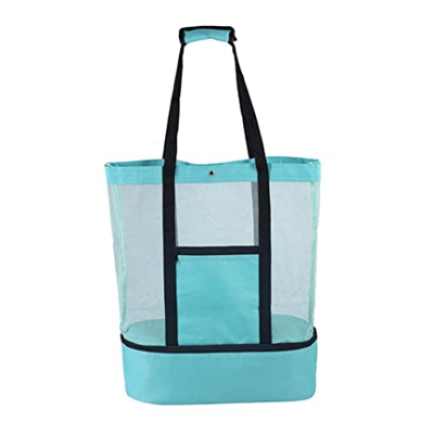 Borsa da picnic all'aperto portatile Portable a secco bagaglio di raffreddamento in maglia per viaggiare in campeggio verde, borsa per fresco isolata