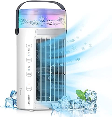 QINGCANG Condizionatore USB - 7 Luci Colorate Raffrescatore D Aria, Dispositivo di Raffreddamento Personale Condizionata Portatile - per Casa E Uffici