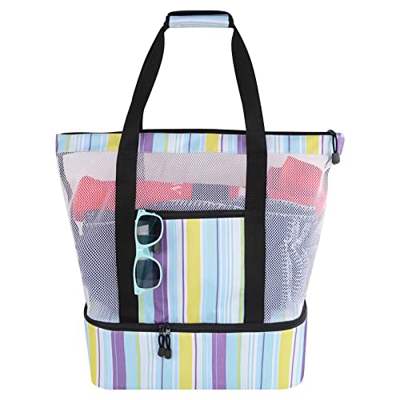 Borsa Da Viaggio A Compressione Borsa Mesh Cooler Mesh per le donne Beach con borsa isolata Tote Beach pratica borsa sportiva Shampoo E Balsamo Da Via