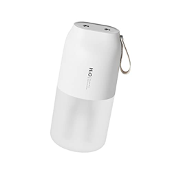 kawehiop Umidificatore wireless 2000mAh 3W Alimentato a batteria DC 5V 1A Diffusore multimodale Office Car Mist Maker con luce calda, Bianco características