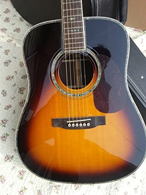 AURH Chitarra for Principianti Chitarra Acustica Chitarra Acustica Chitarra Elettrica Round Corpo D Classica Chitarra Acustica in Palissandro Solido X