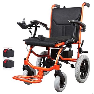 Folding Wheelchair, Electric Powerchair Brushless Motor Lightweight Can Be on The Plane for The Disabled And Elderly Aluminum Alloy Detachable Cushion
