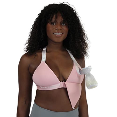 Chrome Cherry Reggiseno per allattamento e pompaggio a mani libere, senza cavo, regolabile, ad alto sostegno, tiralatte non incluso, rosa, D