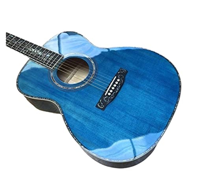 AURH Trasparente Blue Acoustic Guitar Quilted Maple Body Acoustic Elelctric Guitar Beginner Music Music Lover Guitar XIXINYA (Size : 43 Inches)