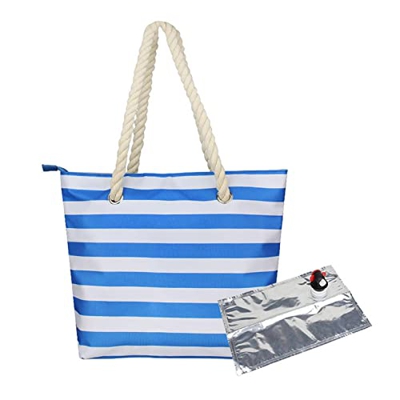 dobooo Portabottiglie da Spiaggia/Tote con portabottiglie | Borsa Termica per Vino con Scomparto Termico Imbottito e beccuccio per Bevande - Portabott