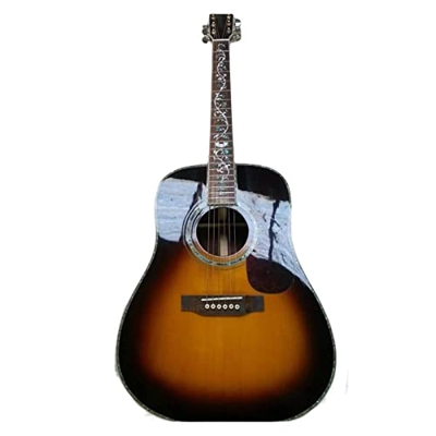 Vera Chitarra Acustica Solido Abete Top Sunset Color Intarsi Chitarra Elettrica Acustica XIXINYA (Color : Guitar, Size : 41 Inches)