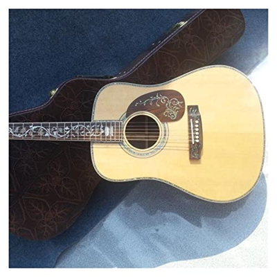 Chitarra Acustica Deluxe A Mano in Alto A Mano Tutta La Vera Chitarra Elettrica Acustica XIXINYA (Size : 41 Inches)