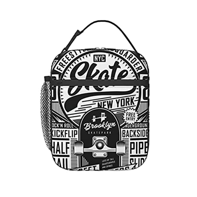 Skate Board Sport Lunch Box Isolato Borsa Morbida Borsa Riutilizzabile Borsa Raffreddamento per Donne e Uomini e Lavoro Picnic Escursioni