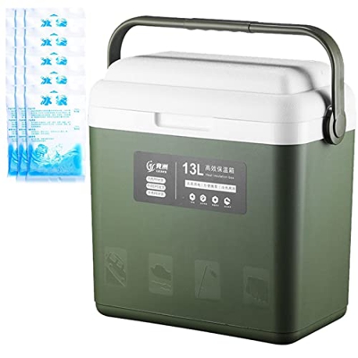 Moageme Scatola termica da 13 litri con 15 confezioni di ghiaccio, coperchio e maniglia, rimane fino a 12-24 ore di freschezza, isolamento picnic box 