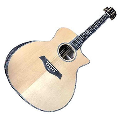 AURH Top con Abete Rosso Personalizzato in Legno di Palissandro Posteriore Tutto vincolante Tastiera Ebano GP14S. Chitarra elettrica Acustica XIXINYA 