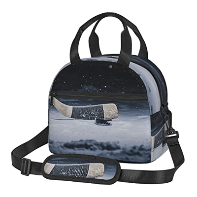 Borsa di totalizzatore di stampa del bastone di hockey della borsa di pranzo isolata borsa di grande capacità messengerbag