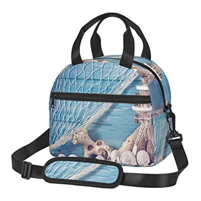 Borsa da pranzo da pesca con borsa da pesca con borsa a tracolla isolata per il pranzo di grande capacità