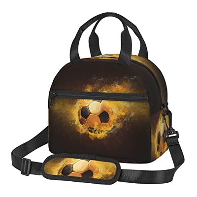 Borsa di totalizzatore di stampa di calcio di calcio della borsa di pranzo isolata borsa di pranzo grande capacità messengerbag