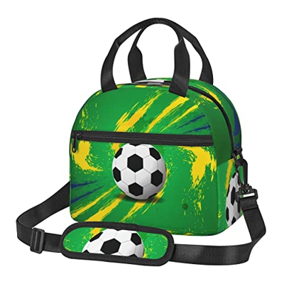 Borsa di totalizzatore di stampa di calcio della palla di sport della borsa di pranzo isolata borsa di grande capacità messengerbag