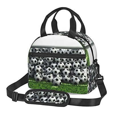 Borsa a tracolla di grande capacità isolata della borsa di totalizzatore di stampa del campo di calcio verde della borsa di pranzo