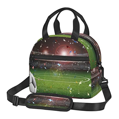 Borsa termica per il pranzo con borsa per il pranzo con stampa sportiva da stadio e arena da calcio
