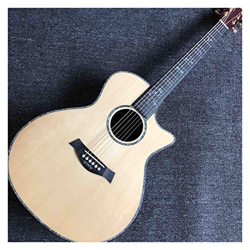 41 Pollici Solido Abete Premium Guitar Acoustic Guitar Acoustic Ebano Contatto intarsiato Doce osseo Chitarra Acustica XIXINYA (Size : 40 Inches) en oferta