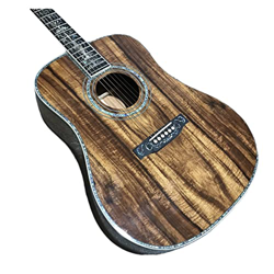 AURH Intarsi di Vita 'Albero di Reale Personalizzato. Chitarra Acustica in Legno 41 Pollice Ebano Bercolato Solido Chitarra XIXINYA (Color : Guitar, S precio