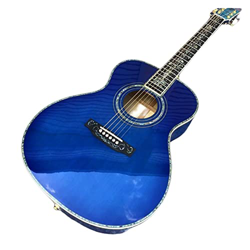 Chitarra Acustica in Stile Abete Superiore Abete Solido, Tastiera di Ebano Blu Burst Blue Blue Back E Lati Chitarra Acustica XIXINYA (Color : Guitar,  en oferta