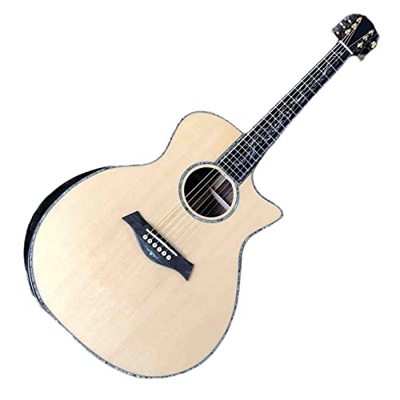 Ebano Dingerboard 41 Pollici Chitarra Elettrica Acustica con Bracciolo Rest Reale Solido Abete Top Abete Top Chitarra Acustica XIXINYA (Color : Guitar