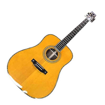 41"D Style Guitar Acoustic Solid Abete Top Sweawood Backwood E Lati Chitarra Acustica Elettrica Chitarra Pittura Gialla XIXINYA (Color : Guitar, Size 