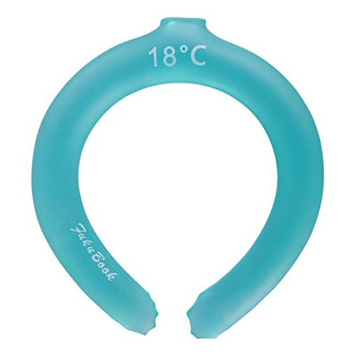 Rotyroya Anello di raffreddamento per collo con vampate di calore, anello di raffreddamento ergonomico compatibile con allenamento blu