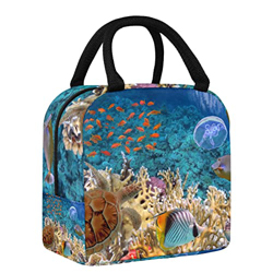 Borsa da pranzo Tote Box Cooler Contenitore subacqueo Sea Turtle Coral Pesci en oferta
