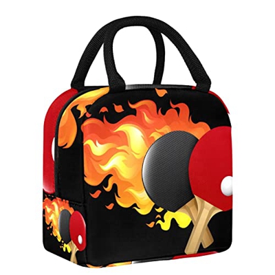 Borsa da pranzo per donne e uomini fiammeggianti set da ping pong